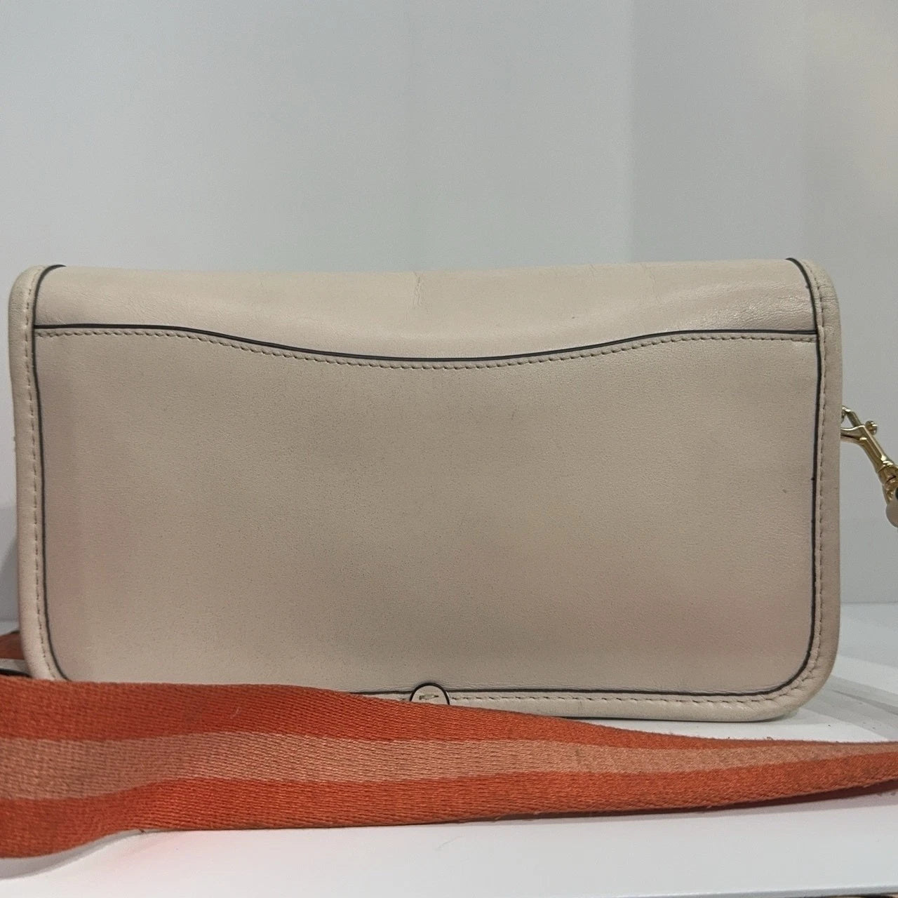 Coach White Leather Rabbit Star Embroidered Shoulder Crossbody Women
