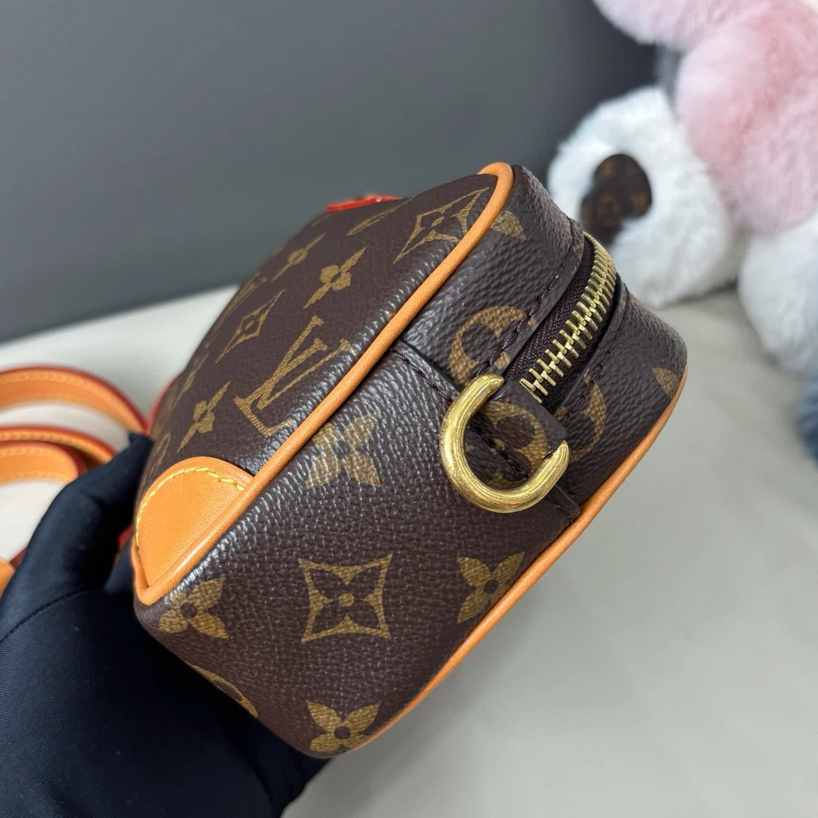 Louis Vuitton Trocadero Monogram Camera Bag Crossbody Brown Gold Women