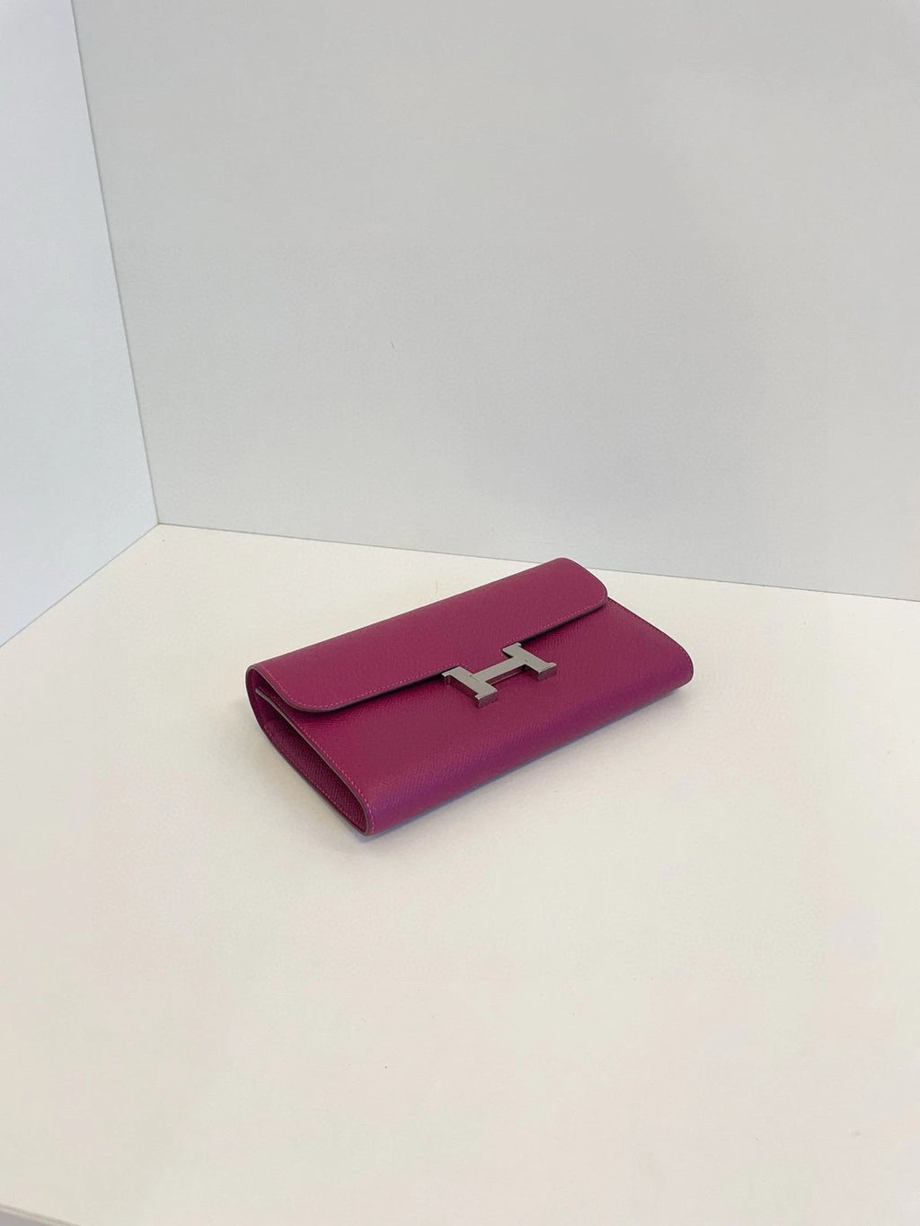Hermes Constance Long Wallet Purple Silver For Women
