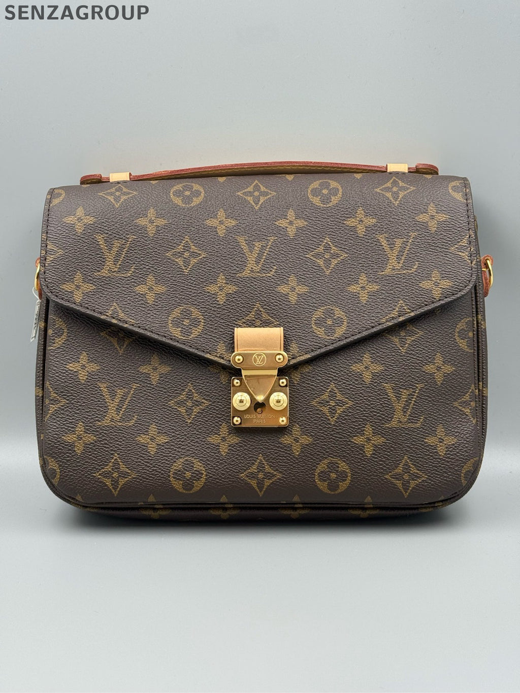Louis Vuitton Monogram Canvas Pochette Metis Crossbody Bag Brown Gold