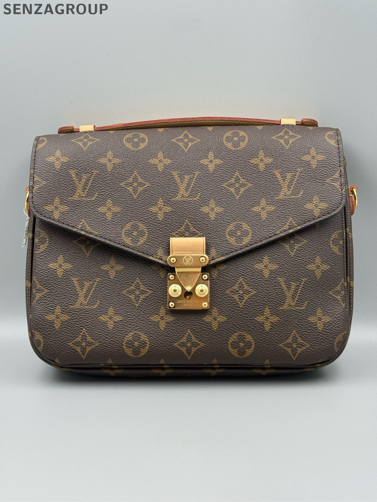 Louis Vuitton Monogram Canvas Pochette Metis Crossbody Bag Brown Gold