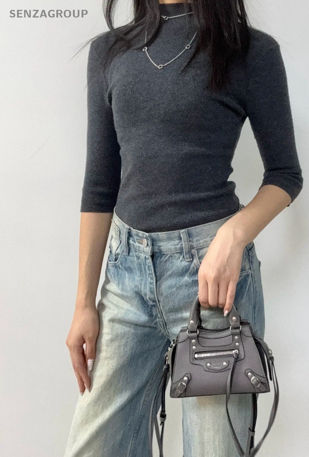 Balenciaga Neo Classic City mini Top Handle 2way  Handbag Crossbody Gray