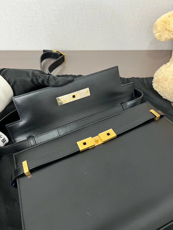 YSL Medium Leather Manhattan Shoulder Bag For Women
