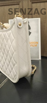 Chanel Hobo Bag White Gold Lambskin Quilted Chain Shoulder Bag Classic