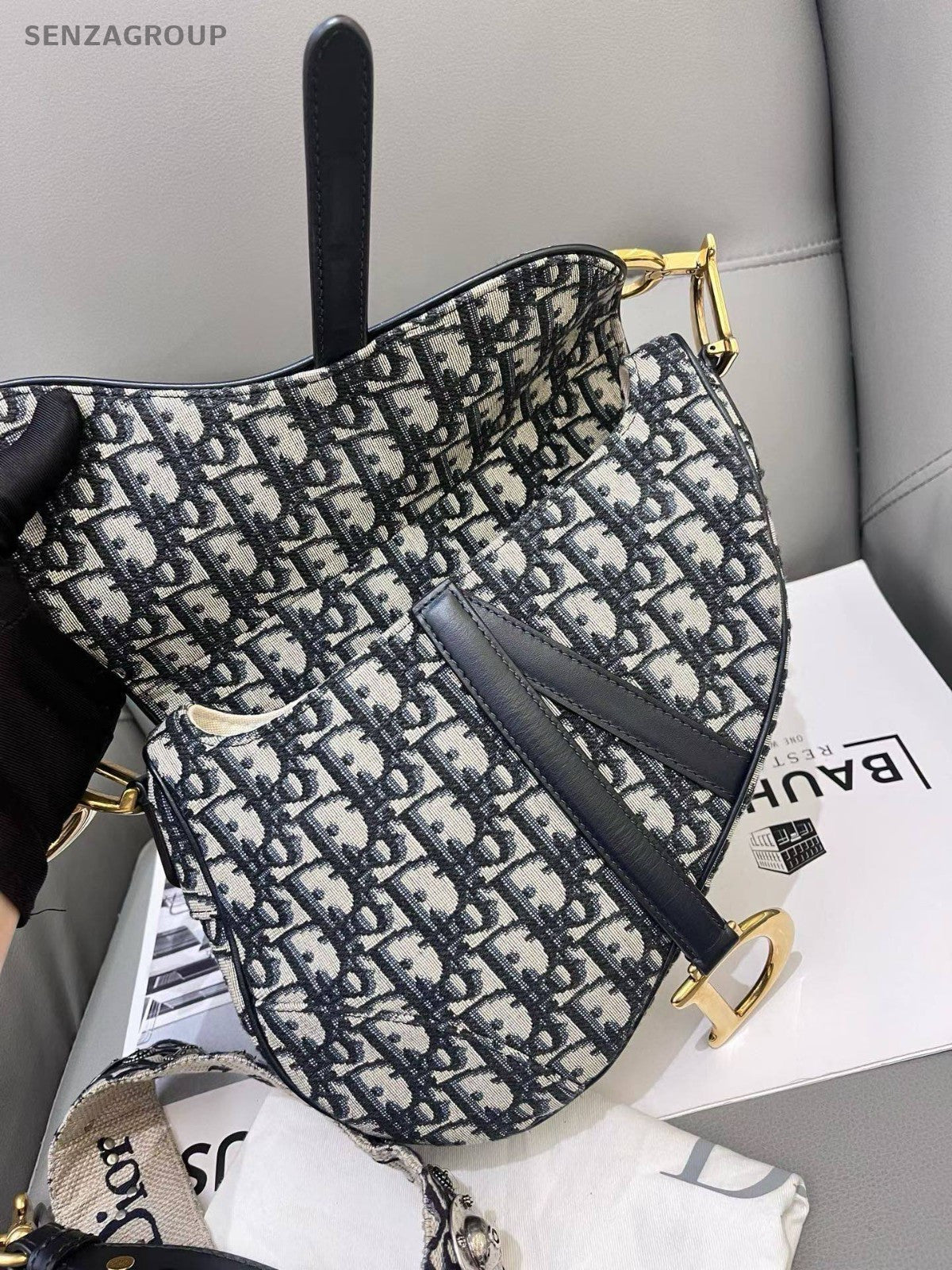 Christian Dior Saddle MM Monogram 2way Shoulder bag Crossboyd Women