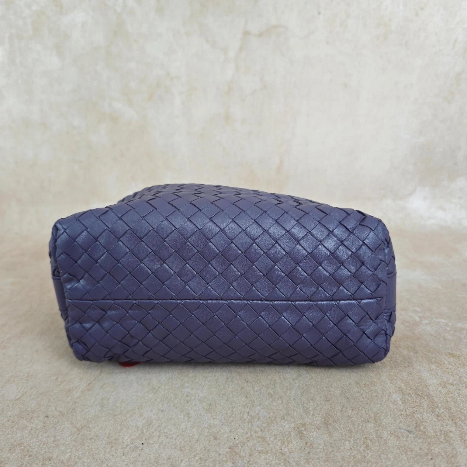 Bottega Veneta Purple Lambskin Woven Top Handle Bag For Women