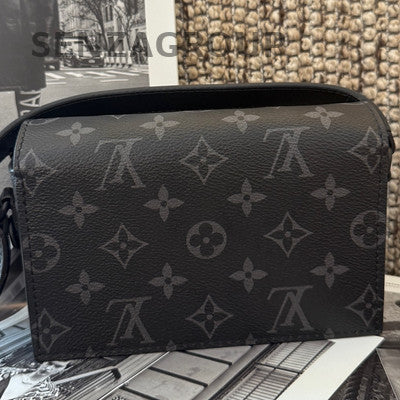 Louis Vuitton Steamer Monogram Messenger Bag Black Unisex