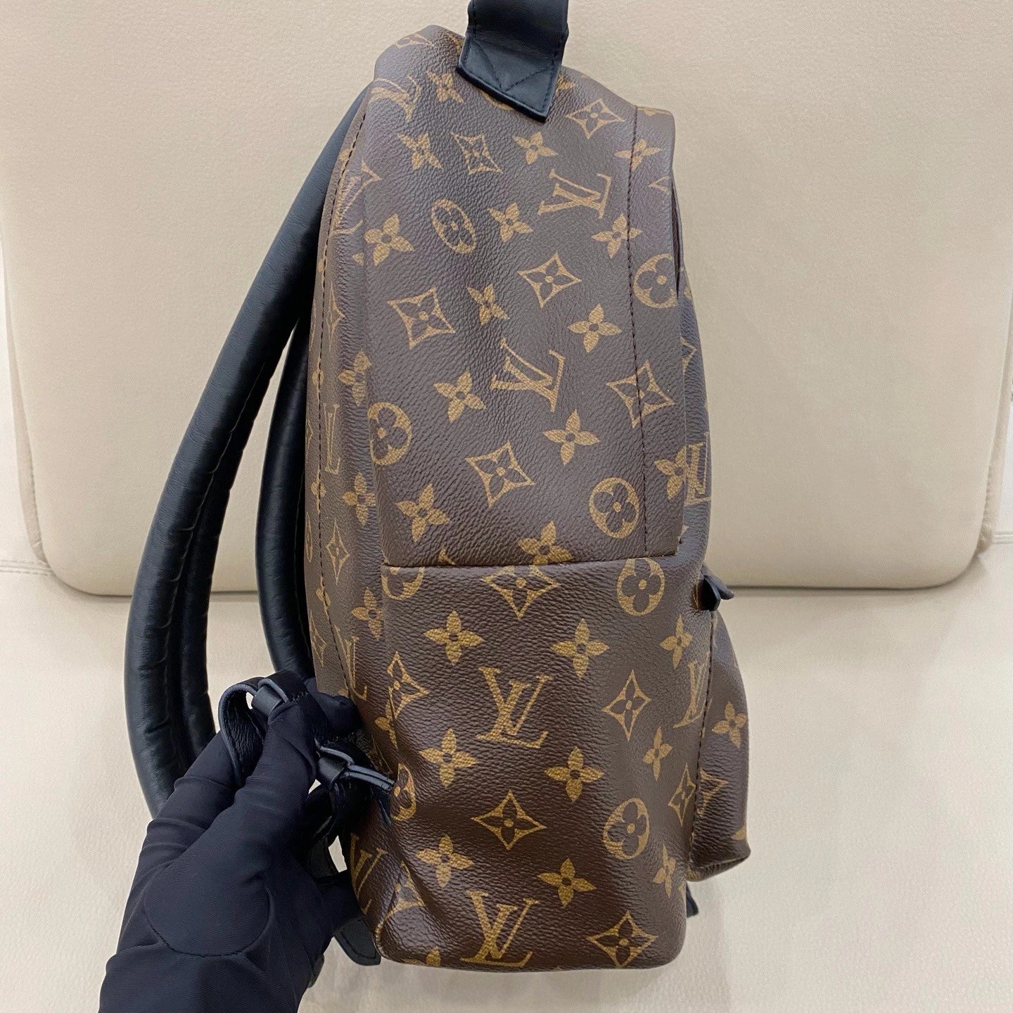 Louis Vuitton Palm Springs Monogram Brown Gold Backpack Excellent
