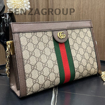 Gucci Ophidia Brown Gold Chain Shoulder Crossbody Bag Classic Women