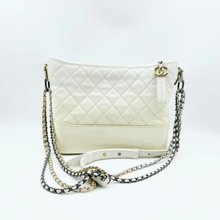 CHANEL Medium White Chain Crossbody Bag For Women