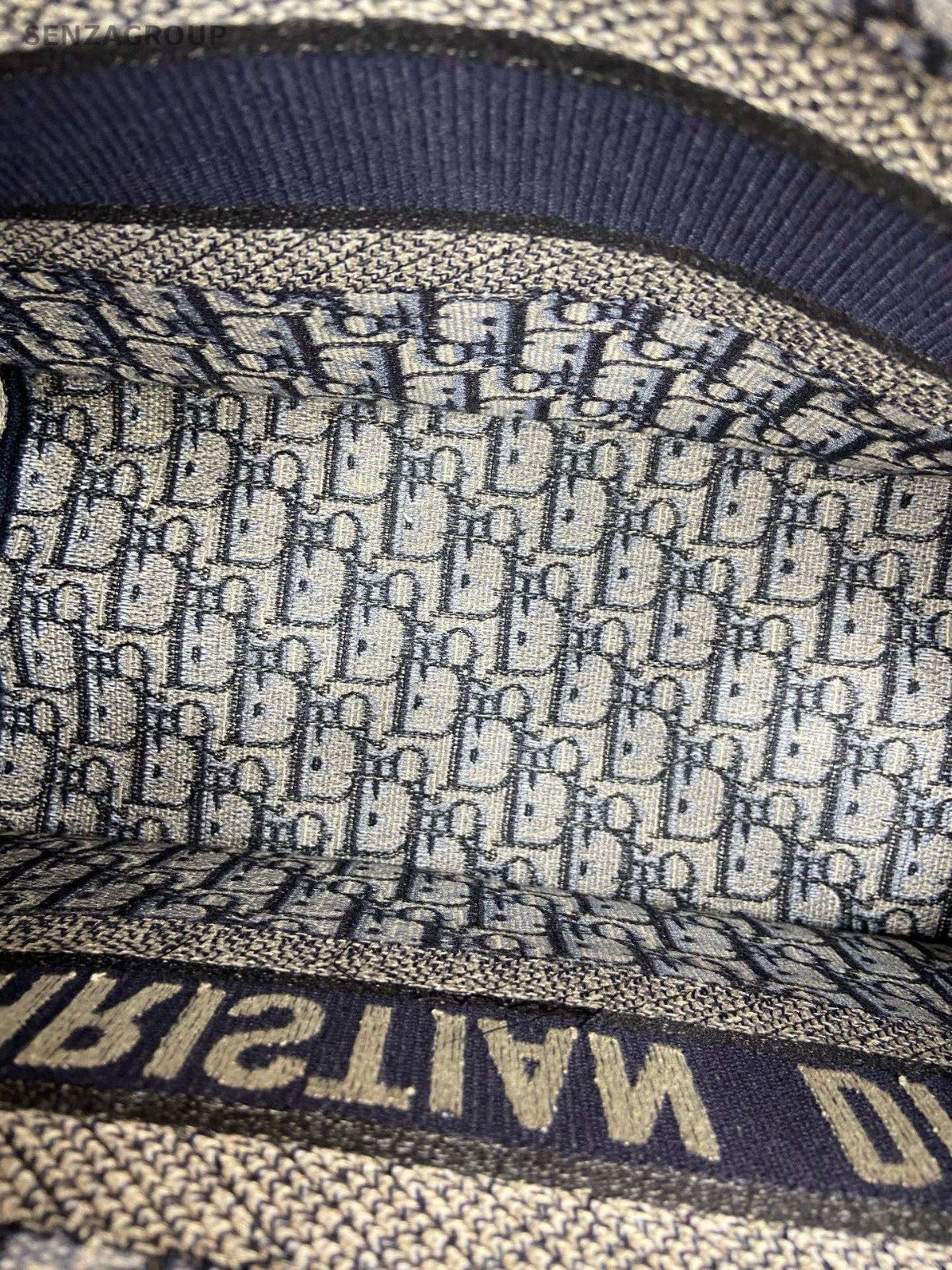 Christian Dior Book Tote MM Monogram Canvas Handbag Blue Classic