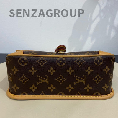 Louis Vuitton Diane Monogram Shoulder Crossbody Bag Brown Gold Hardware