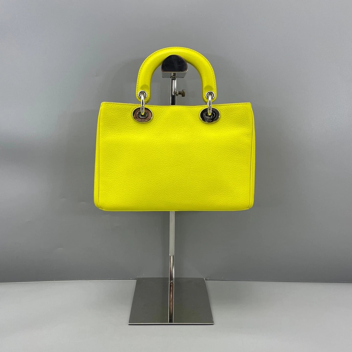 Dior Small Yellow Leather Top Handle Bag For Women