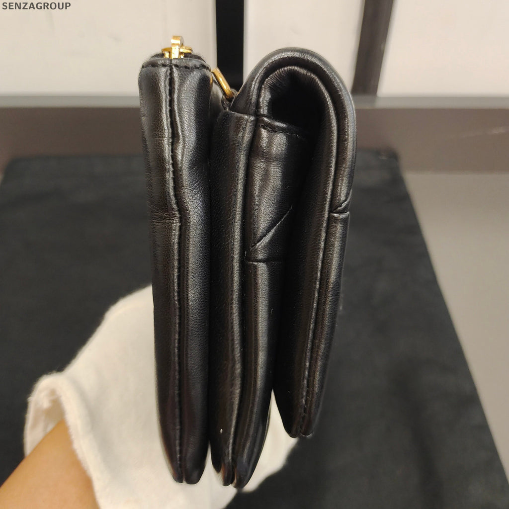 Saint Laurent Jamie Lambskin Shoulder Crossbody Bag Black Gold Classic