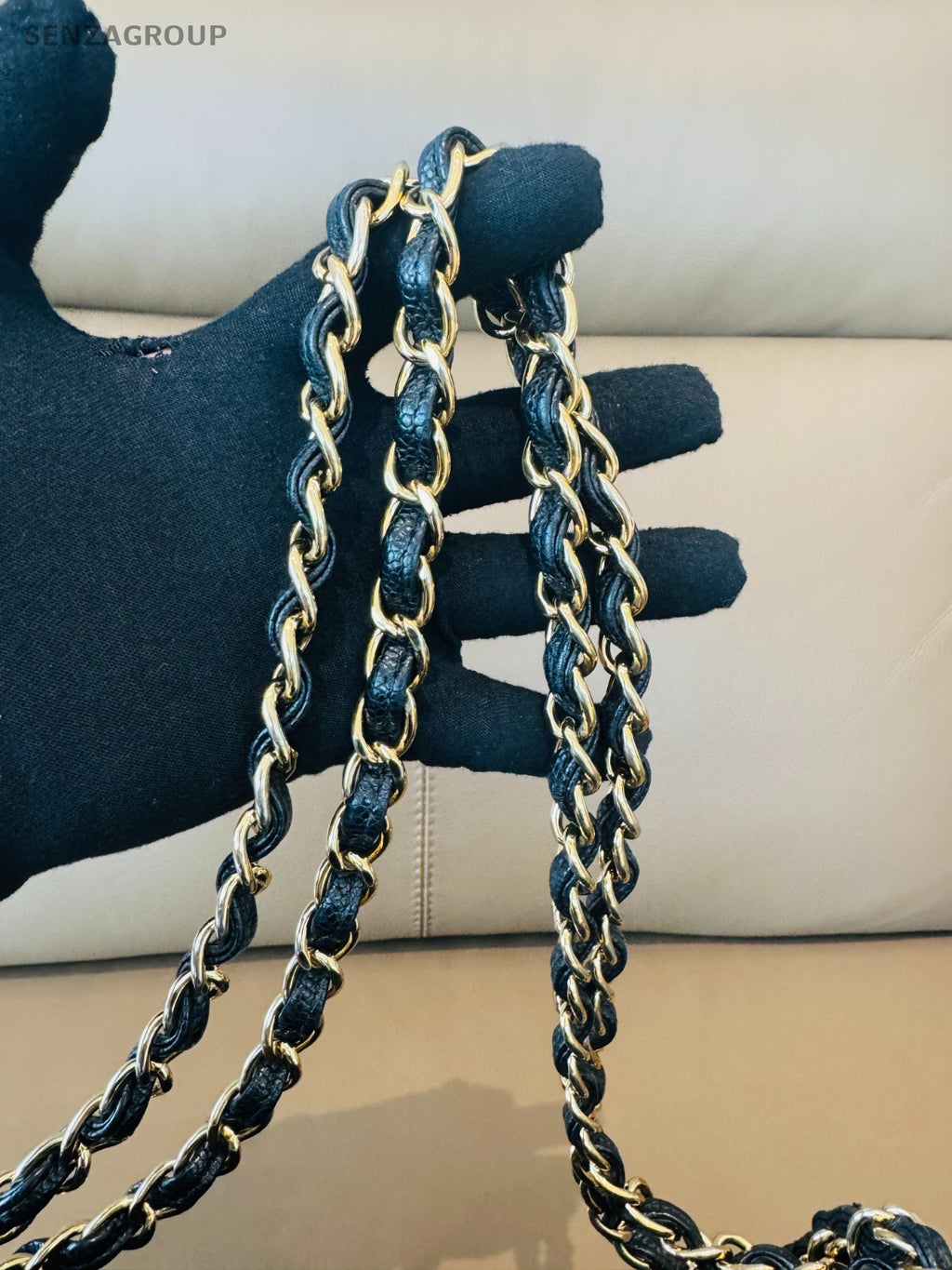 CHANEL Classic Flap Jumbo Caviar Chain Shoulder bag Black Gold Women Classic