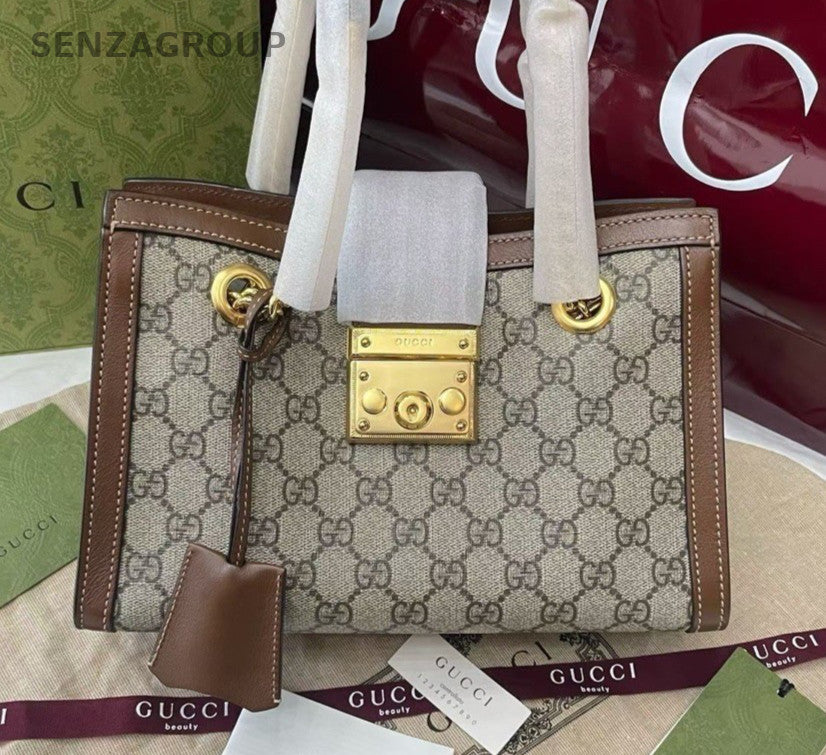 Gucci Padlock PM Shoulder Bag Brown Gold Used Women Classic