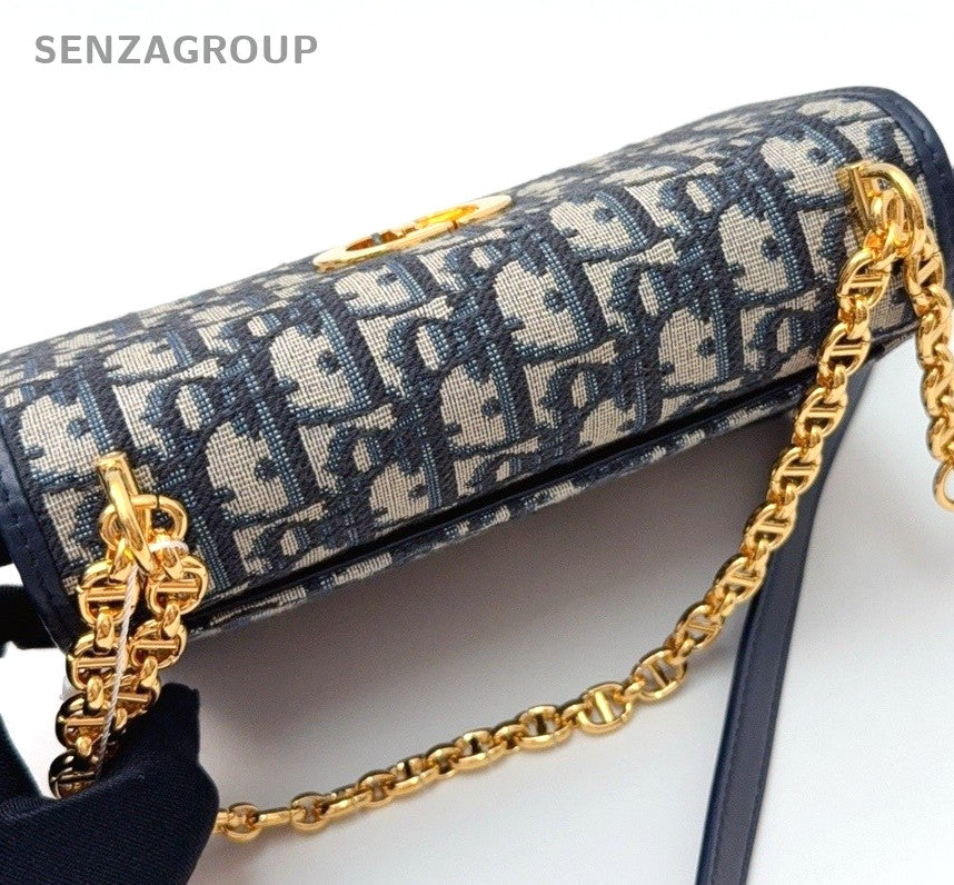 Christian Dior miss Caro Monogram Canvas Shoulder Crossbody Bag Women Blue