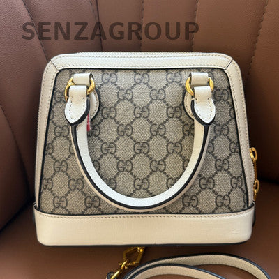 Gucci 1955 Horsebit White Shell Bag Gold Buckle Shoulder Crossbody