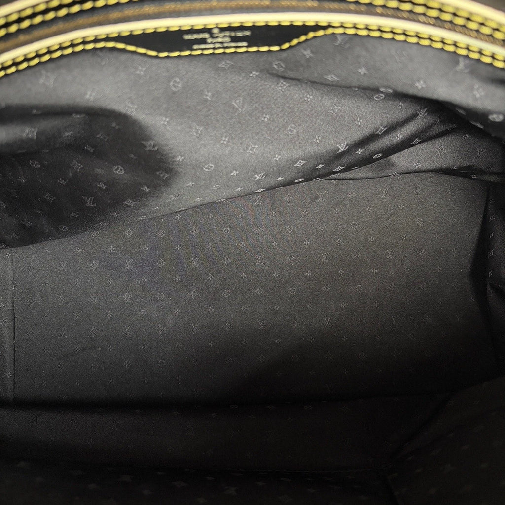 Louis Vuitton Suhali Calfskin Top Handle Bag Black Gold Women Classic