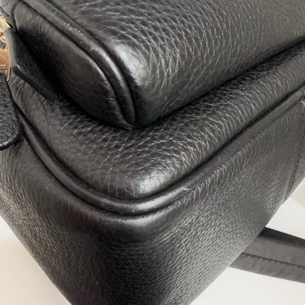 Coach Court 20 Logo Leather Backpack for Women Black