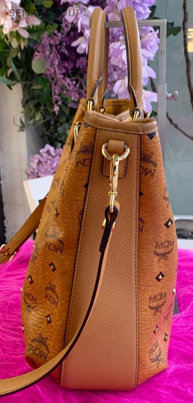 MCM Classic Caramel color Top Handle 2way Shoulder bag Bucket Drawstring Women
