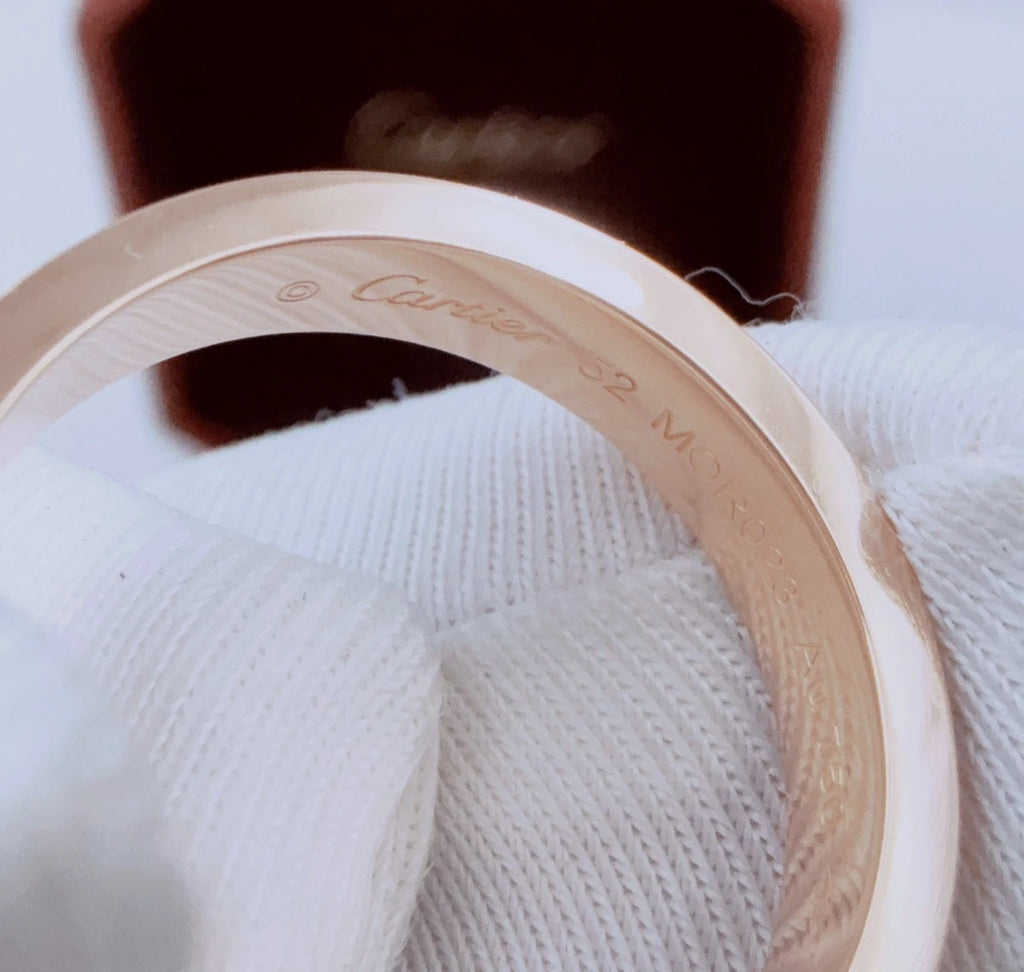 Cartier C DE Cartier 18k Rose Gold Band Ring with Diamond EU52/US6