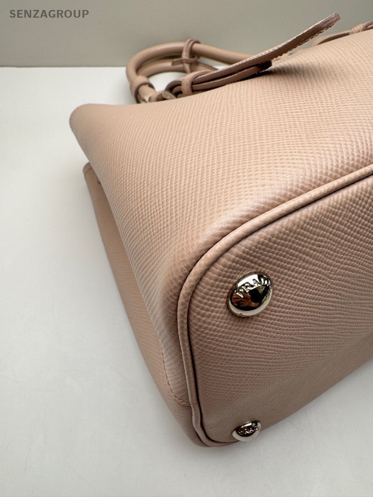 PRADA SAFFIANO PM Top Handle Handbag Nude pink Women Classic
