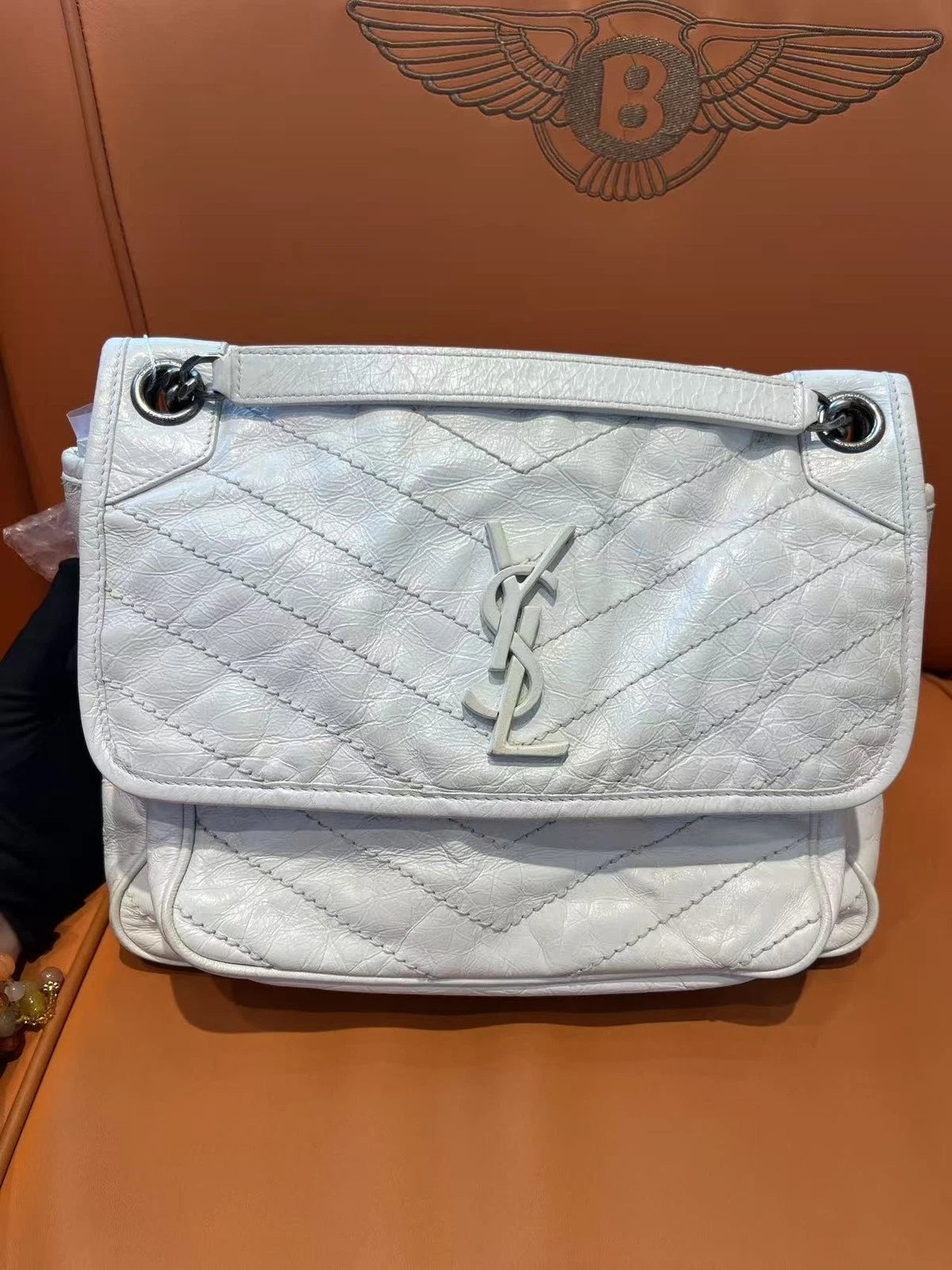 Saint Laurent Niki Chain Shoulder Bag for Women White