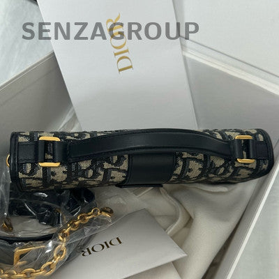 Dior Montaigne Mini Chain Shoulder Bag Black Gold Classic Fashion Women