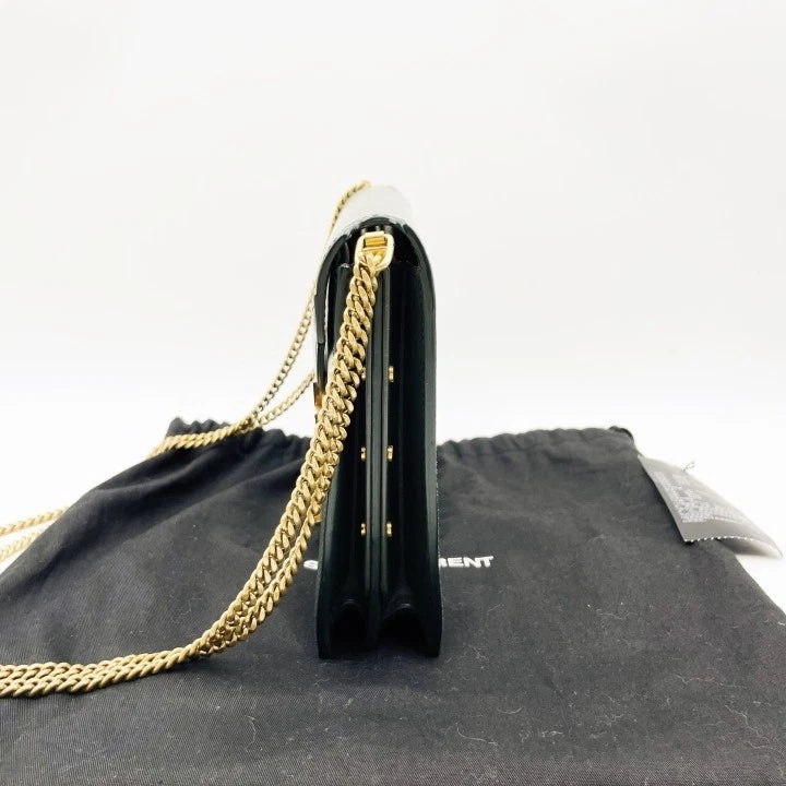 YSL Cassandra Green Calfskin Shoulder Crossbody Bag For Women