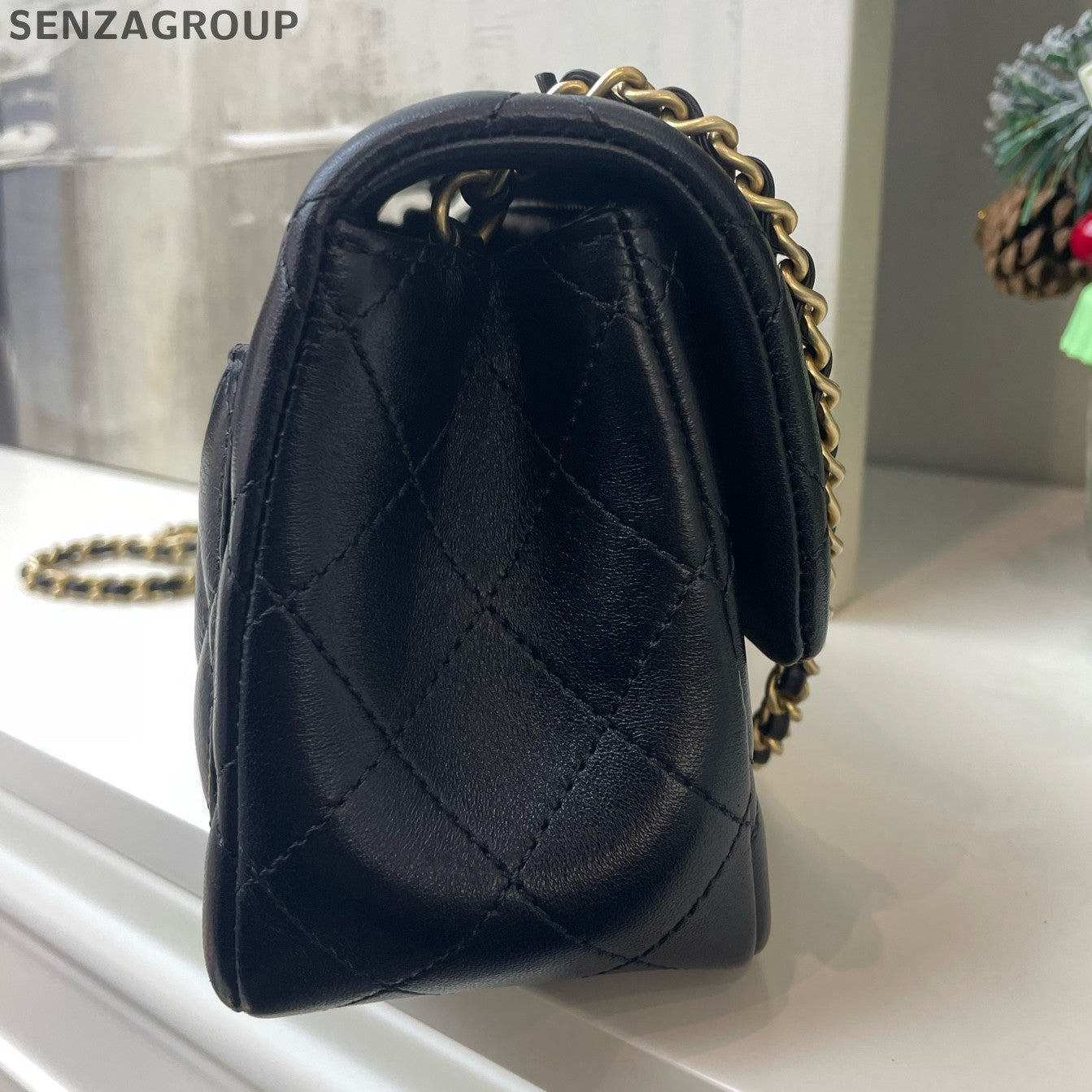 Chanel Classic Flap Black Gold Quilted Lambskin Chain Shoulder Bag