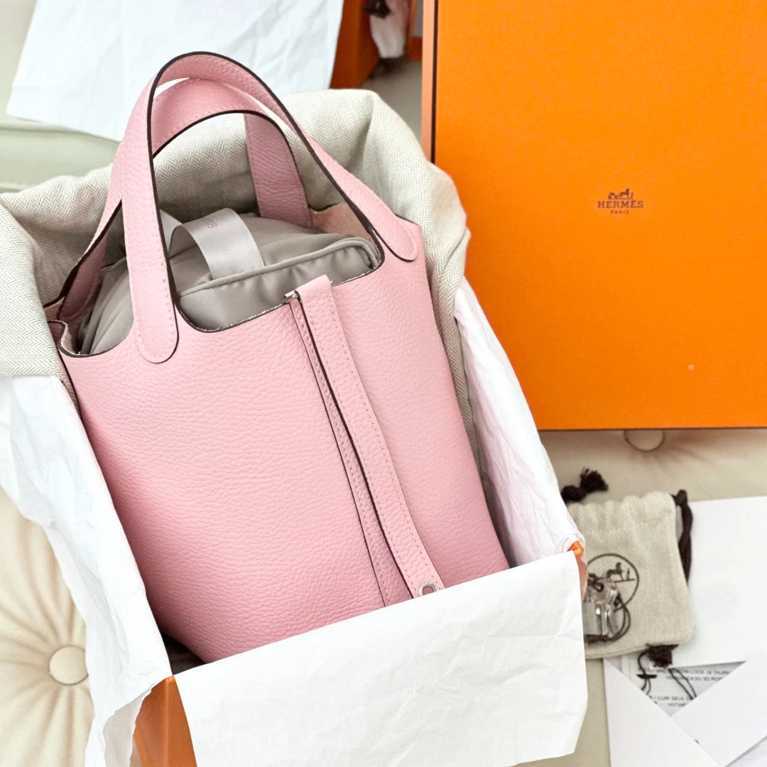 Hermes Picotin 18 Bucket Top Handle Bag Pink Silver Hardware Women S