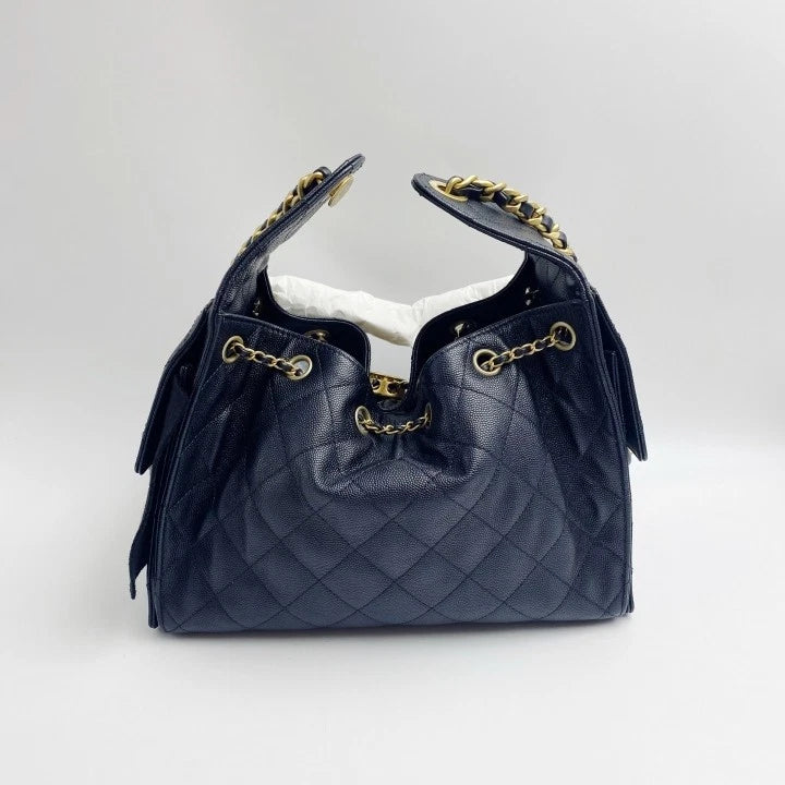 CHANEL 25BAG Black Calfskin Small Shoulder Bag For Women