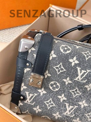 Louis Vuitton Monogram Denim Medium Shoulder Bag - Classic Grey Silver