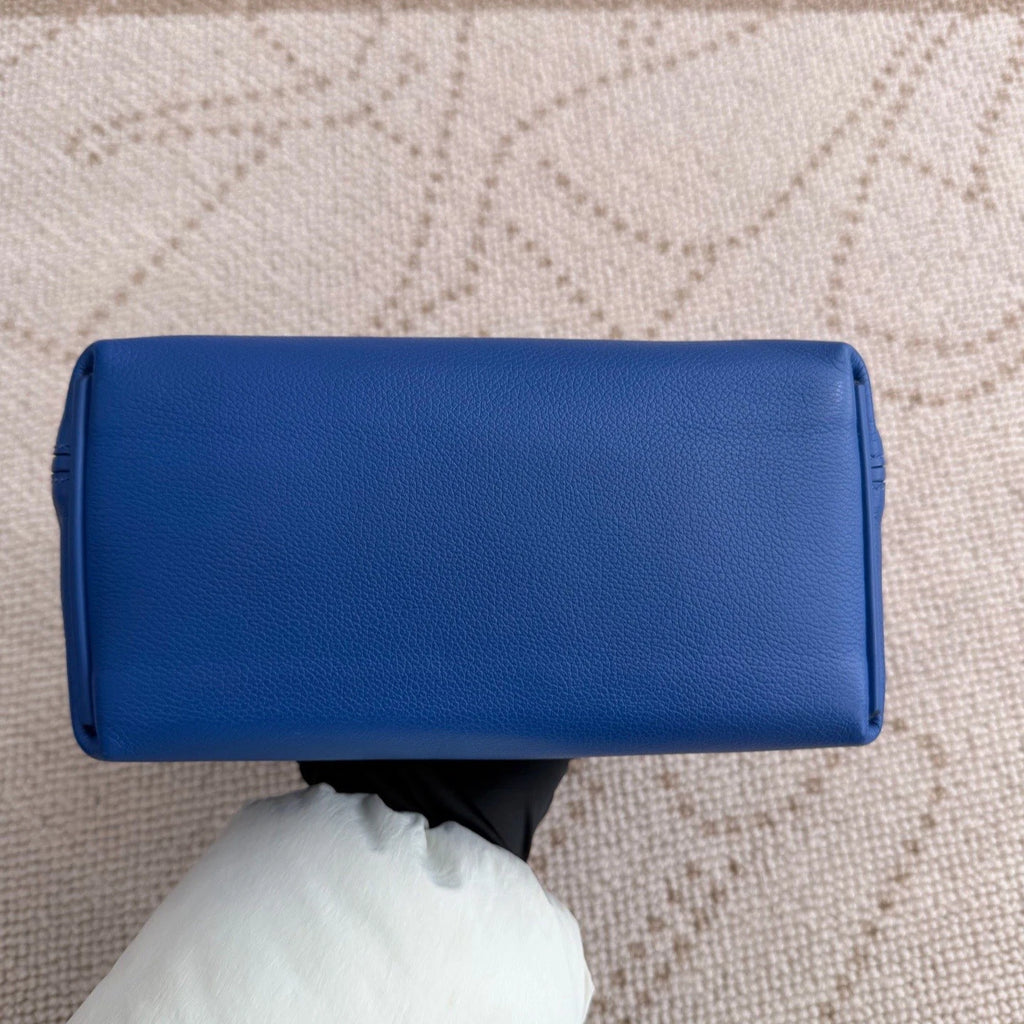 Hermes 2424 Mini Top Handle Shoulder Bag Blue Silver Used Women Classic