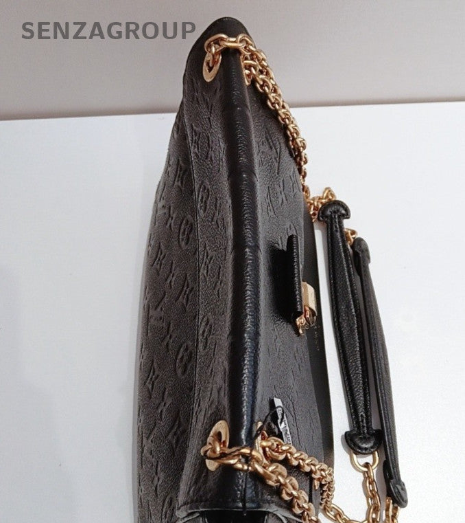 Louis Vuitton Vavin PM Monogram Chain Shoulder Bag Black Gold Women Classic