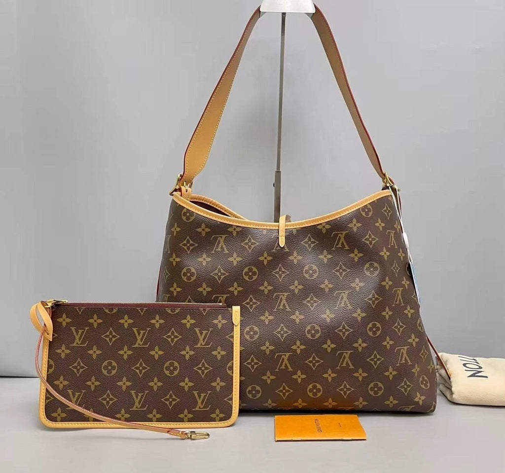 Louis Vuitton Carryall Monogram Brown Shoulder Bag Excellent