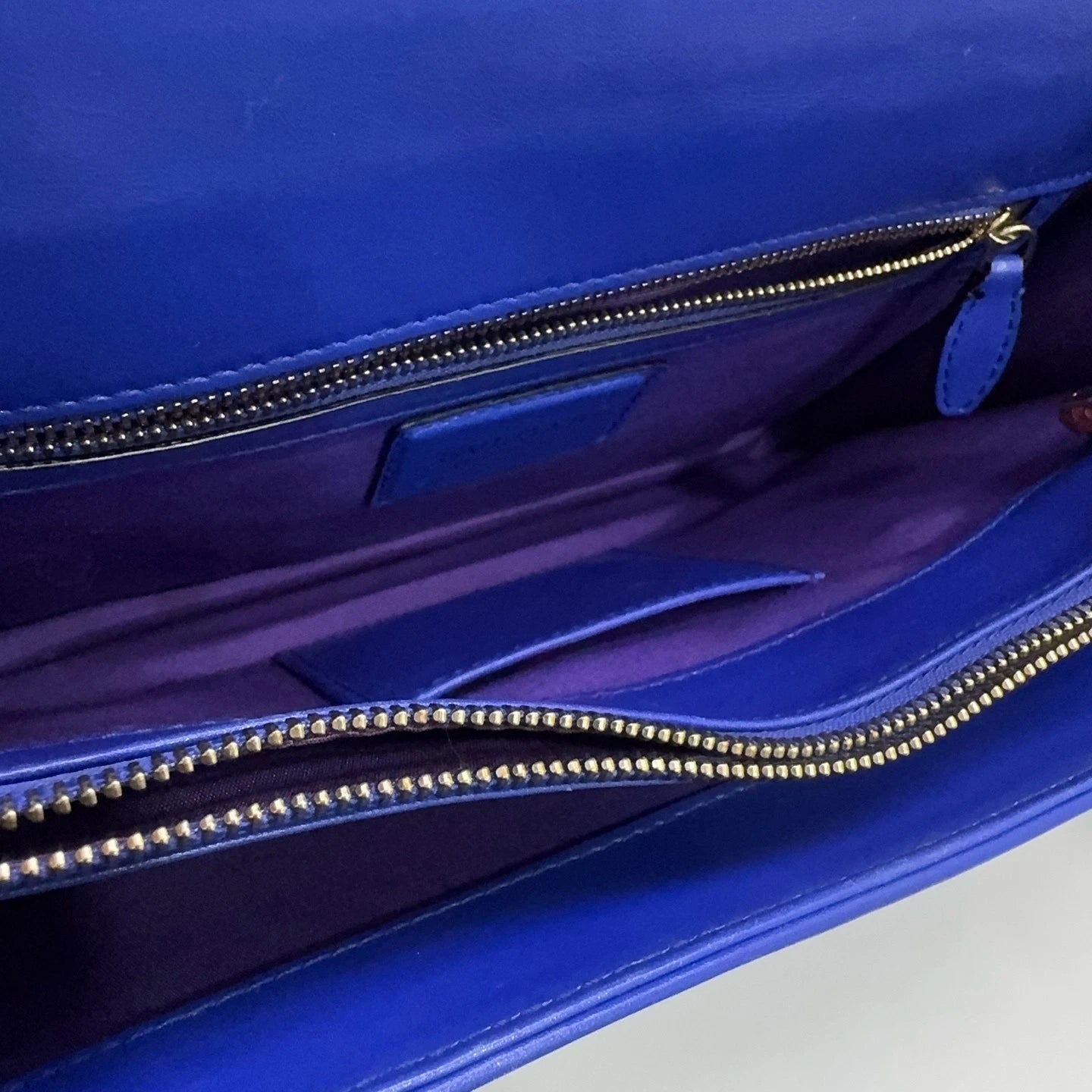 Bvlgari Enamel Snake Head Blue Leather Shoulder Crossbody Bag For Women