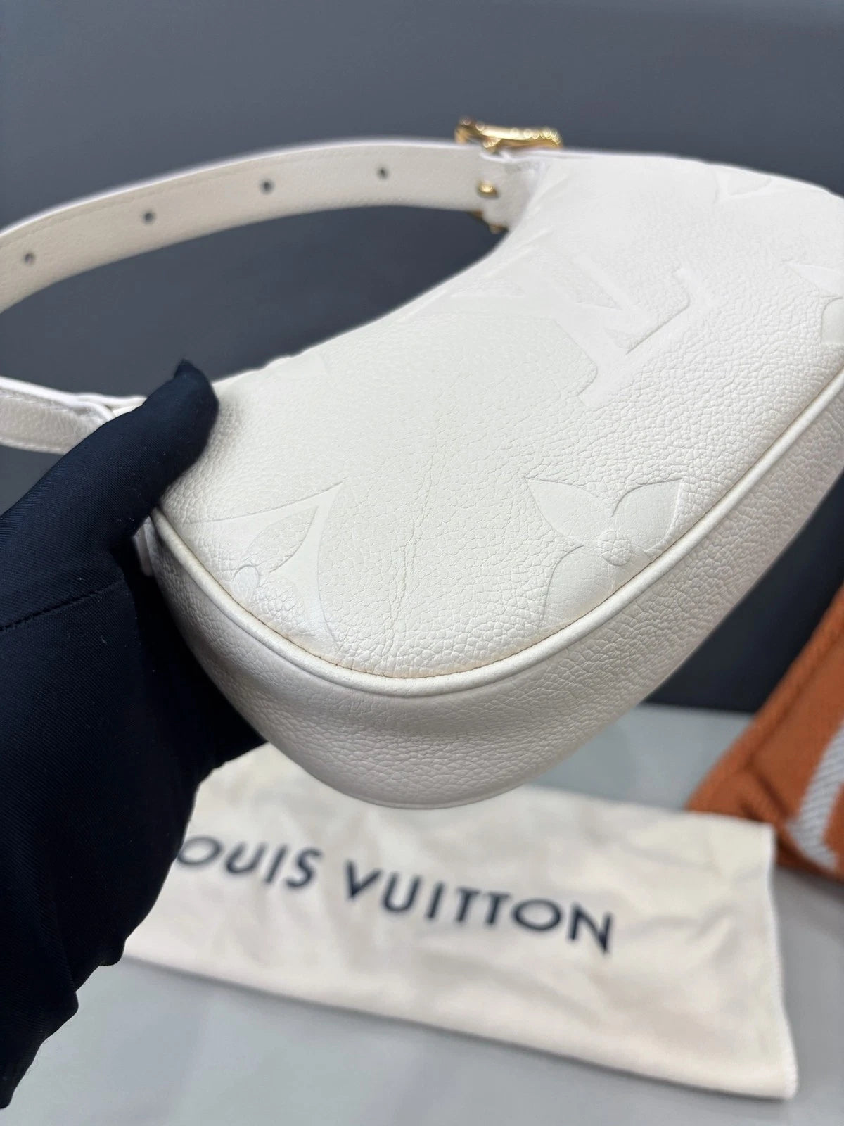 Louis Vuitton Mini Moon Hobo Shoulder Bag Off White Empreinte Monogram