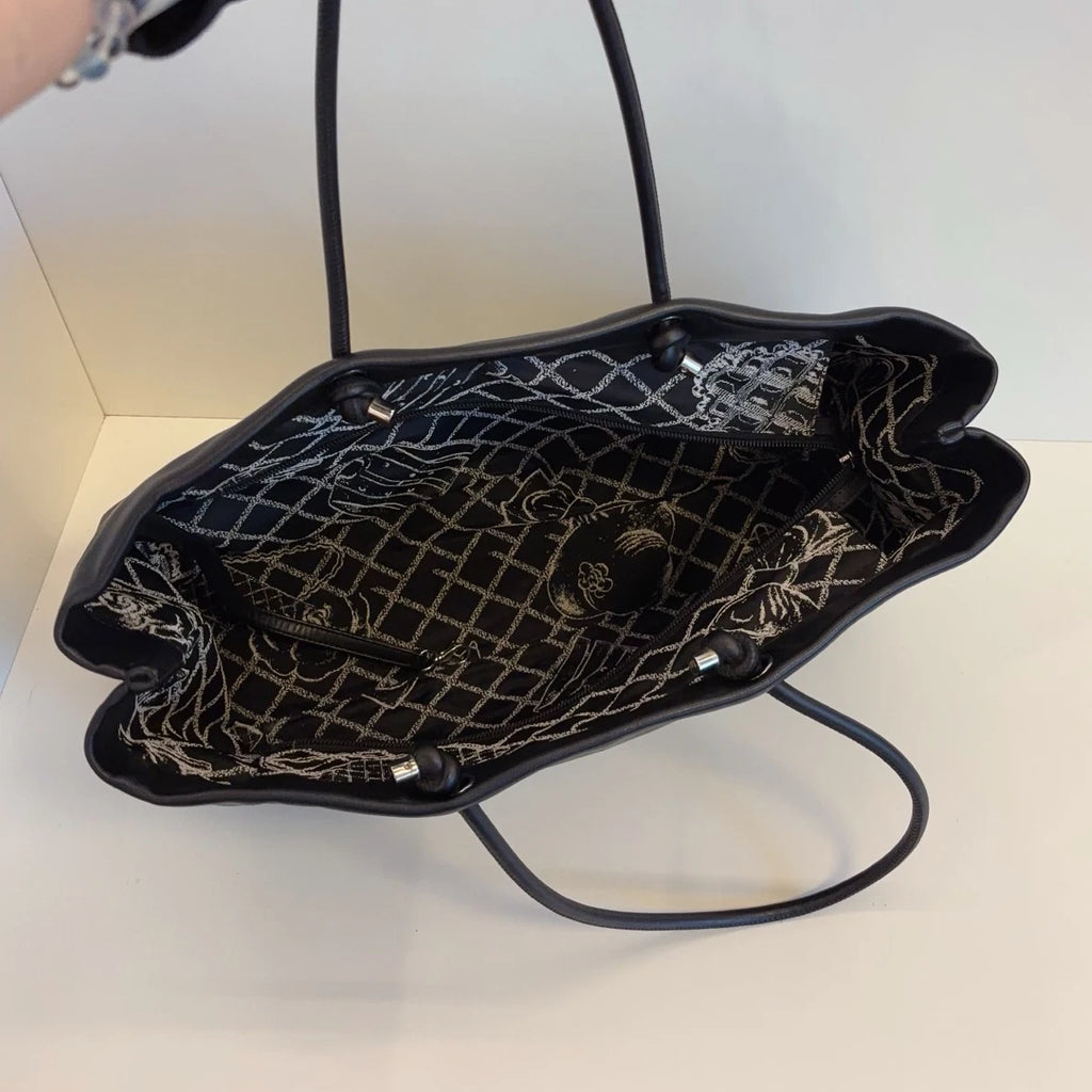 Chanel 31 Rue Cambon Tote Calfskin Handbag Shoulder Bag Black Women Classic