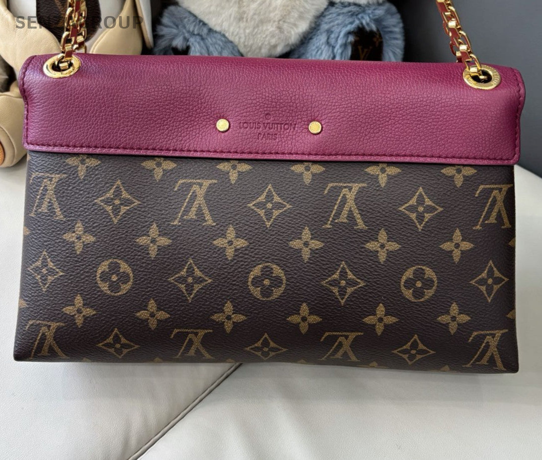Louis Vuitton Pallas Monogram Calfskin Shoulder Crossbody Bag Purple Women