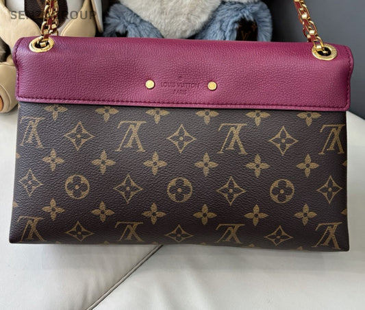 Louis Vuitton Pallas Monogram Calfskin Shoulder Crossbody Bag Purple Women