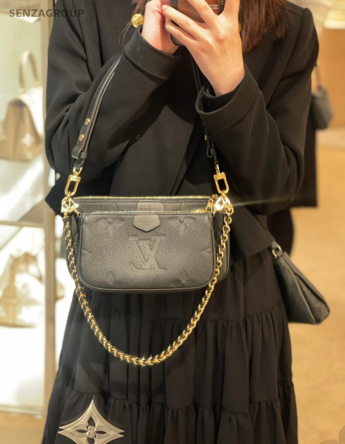 Louis Vuitton MULTIPOCHETTE Monogram Empreinte Shoulder bag Women Black