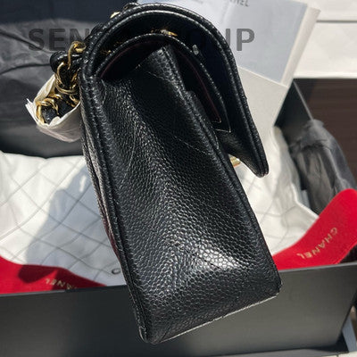 Chanel Black Caviar Small Classic Flap Bag Chain Shoulder Crossbody