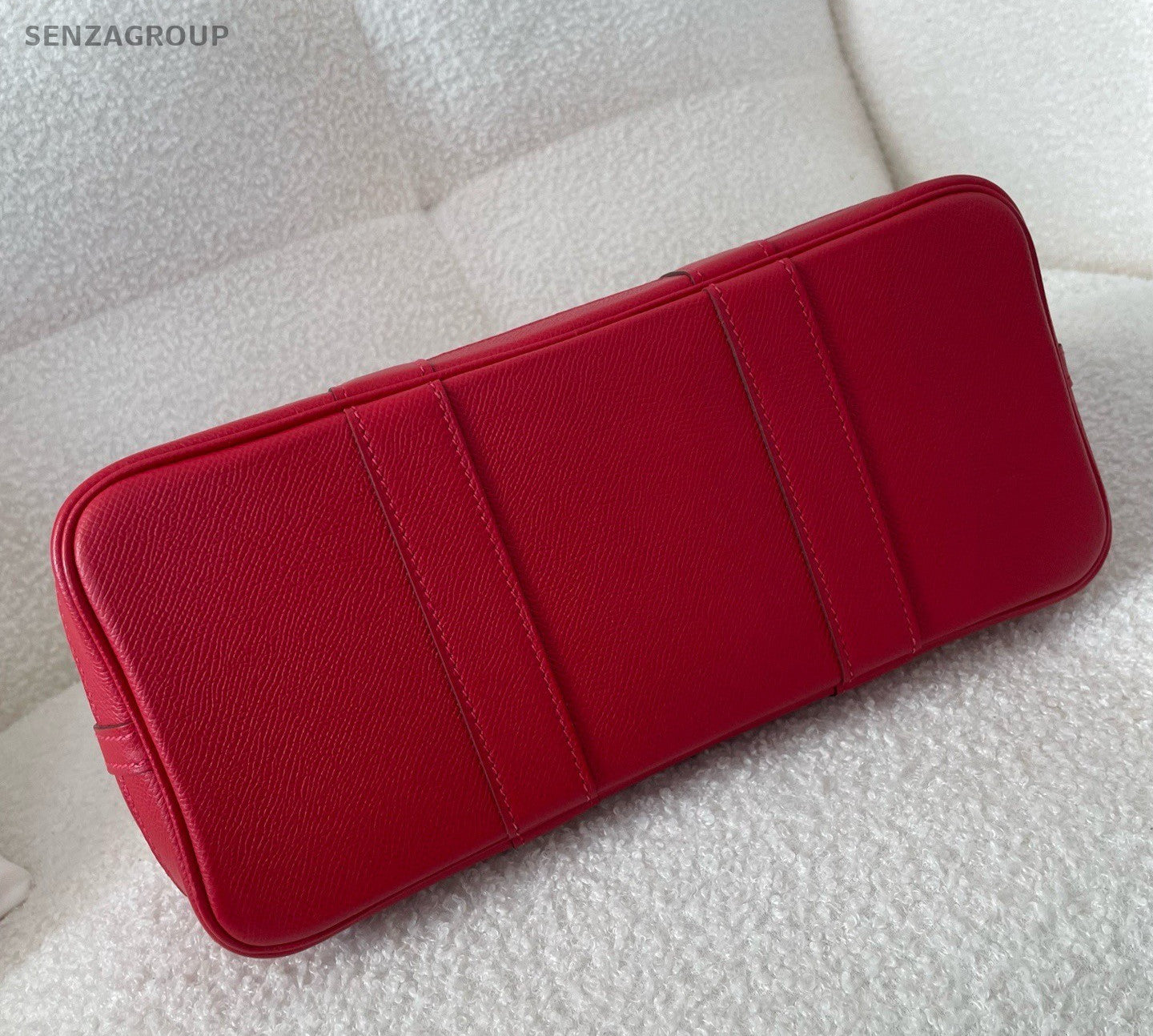Hermes Garden Party30 Top Handle Bag Red Silver Used Women Classic Fashion