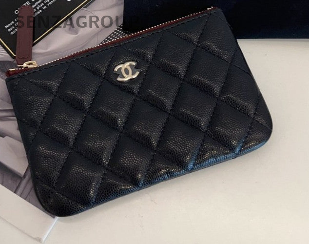 CHANEL Coin purse Calfskin Black Gold Classic