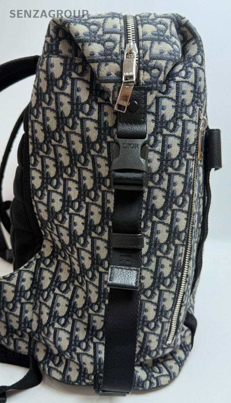 Christian Dior Camp Oblique Backpack Black Unisex Adults Classic Designer