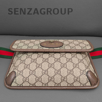 Gucci GG Supreme Tiger Head Shoulder Crossbody Bag Women's Classic Brown Gold
