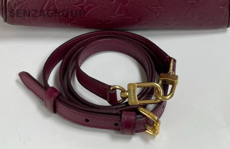 Louis Vuitton Speedy Monogram Top Handle Bag Crossbody Purple Gold Women Classic