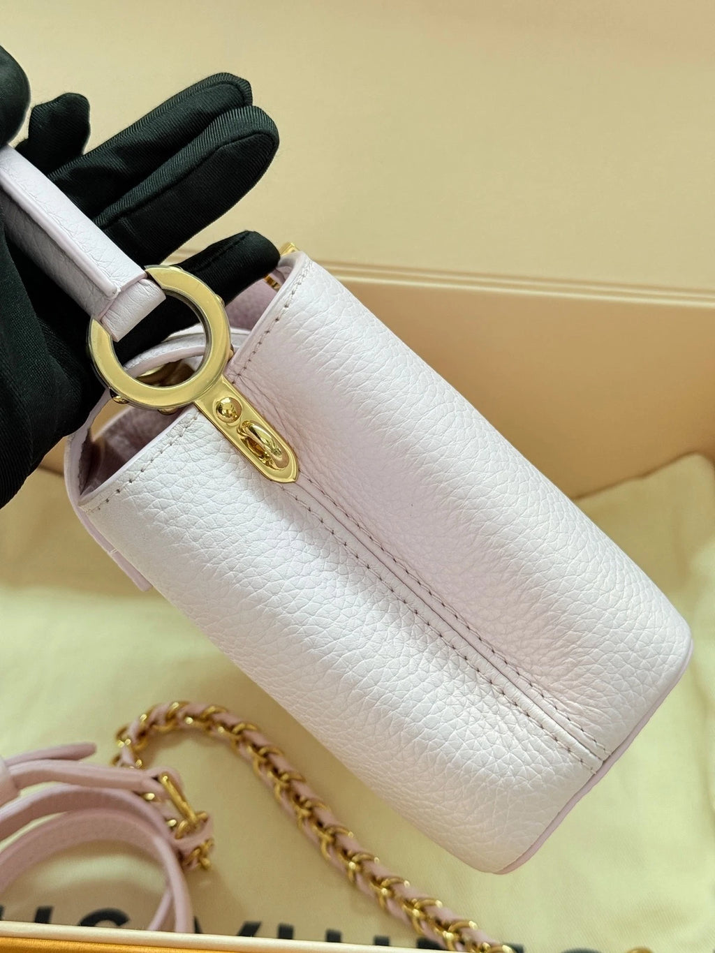 Louis Vuitton Pink Capucines Mini Calfskin Handbag For Women